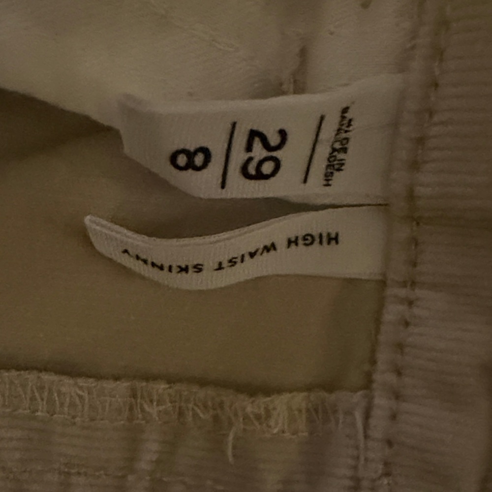Women's Cream Corduroy Pants - Picture 6 of 11